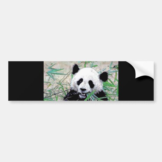 Panda die bladeren eet bumpersticker (Voorkant)
