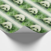 Panda die bladeren eet Kerstcadeaupapier Cadeaupapier (Hoek)