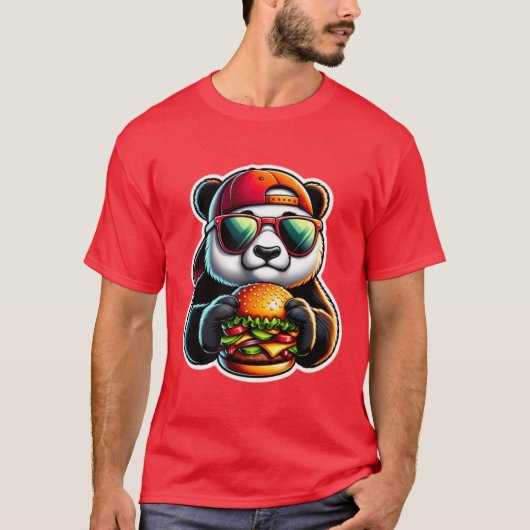 PANDA DIE CHEESEBURGER EET 3 T-SHIRT (Voorkant)