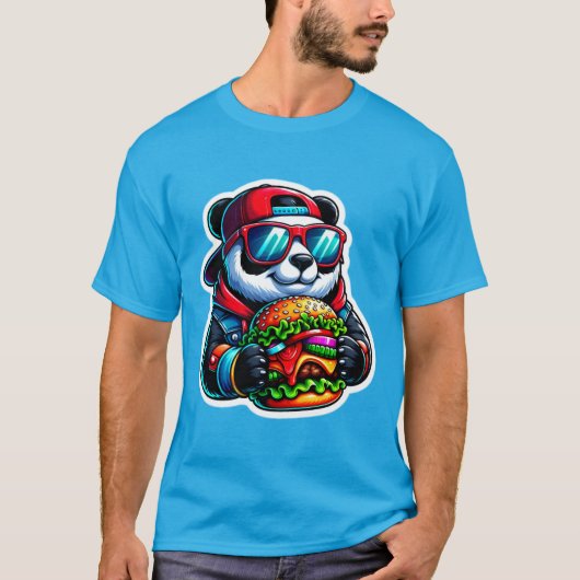 PANDA DIE CHEESEBURGER EET 6 T-SHIRT (Voorkant)