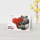 Panda die een Hart Knuffelt Kaart (Gele Bloem)