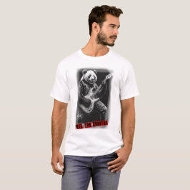 Panda die Gitaar speelt op een Zwarte T-shirt