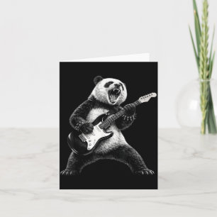Panda die gitaar speelt rockster rock and roll man kaart