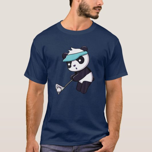Panda die Golf Funny Animal Golfer Panda Beer spee T-shirt (Voorkant)