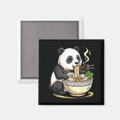 Panda die grappige Ramen-noedels eet Magneet (Voorkant / Achterkant)