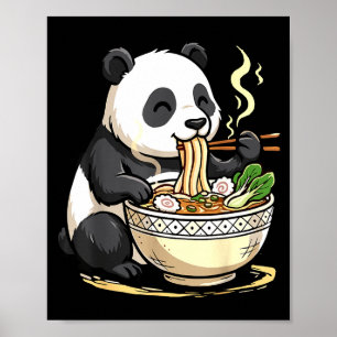 Panda die grappige Ramennoedels eet  Poster