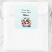 Panda die in een Kandle Bedrijfs van de Binnenband Vierkante Sticker (Tas)