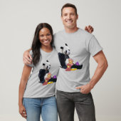 Panda die junkfood eet T-shirt (Unisex)