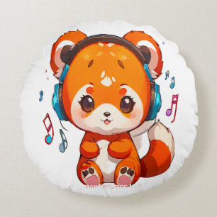 Panda die naar Kpop-muziek luistert Rond Kussen