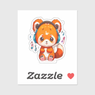 Panda die naar Kpop-muziek luistert Sticker