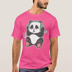 Panda die naar muziek luistert vriend t-shirt