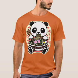 Panda die Ramen eet Cute Kawaii Design T-shirt