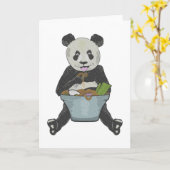 Panda die ramen noedels eet kaart (Gele Bloem)