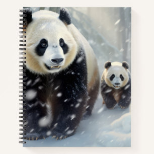 Panda Dierenfamilie Wandering Natuur Uit Notitieboek
