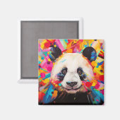 Panda Dierenportret Kleurrijk Schilderij Magneet (Voorkant / Achterkant)
