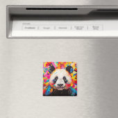 Panda Dierenportret Kleurrijk Schilderij Magneet (Insitu (Vaatwasser))