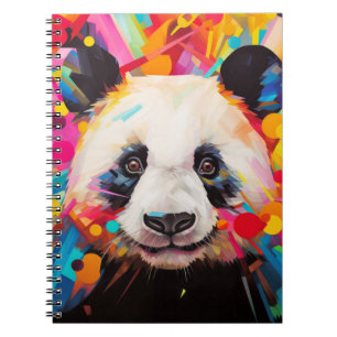 Panda Dierenportret Kleurrijk Schilderij Notitieboek