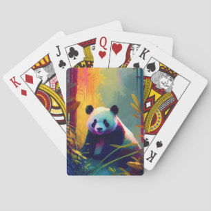 Panda Dierenportret Schilderij Wildlife Outdoors Pokerkaarten