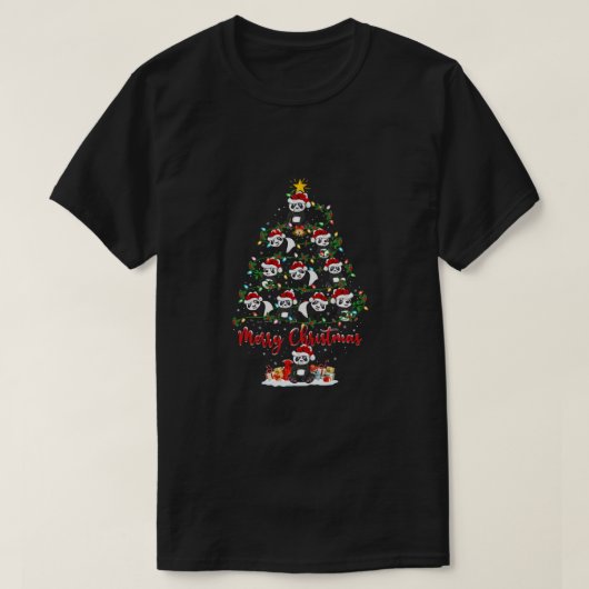 Panda Dierenvriend Matching Santa Panda Kerstmis T-shirt (Design voorkant)