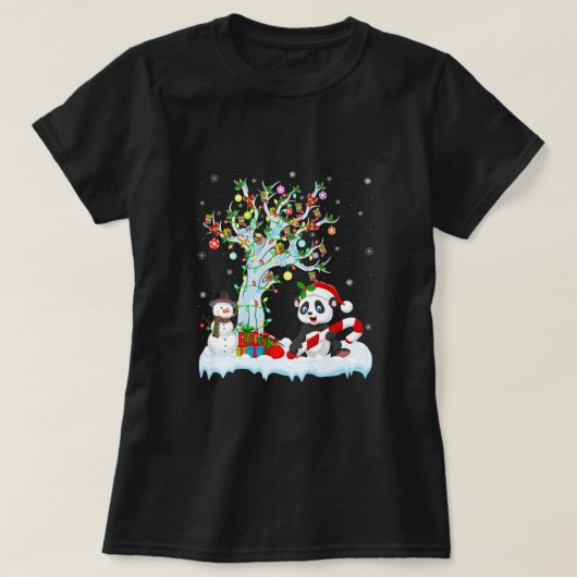 Panda Dierenvriend Xmas - kerstboom Santa Hat Pand T-shirt (Design voorkant)