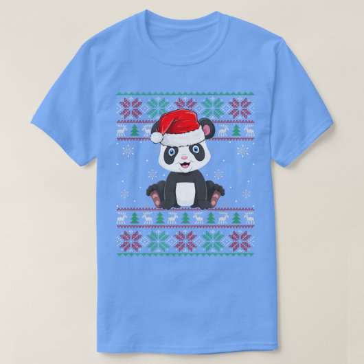 Panda Dierenvriend Xmas licht Ugly Santa Panda Ch T-shirt (Design voorkant)