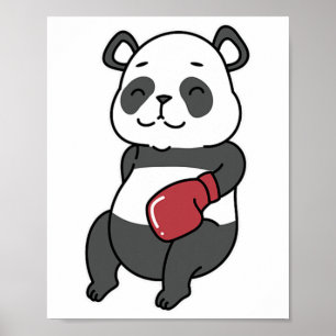 Panda doet aan boksen poster