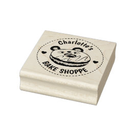 Panda Donut Bake Shop Logo Rubberstempel
