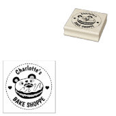 Panda Donut Bake Shop Logo Rubberstempel (Gestempeld)