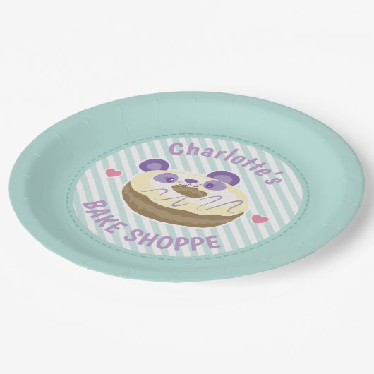 Panda Donut Bake Shop Papieren Bordje (Gekanteld)