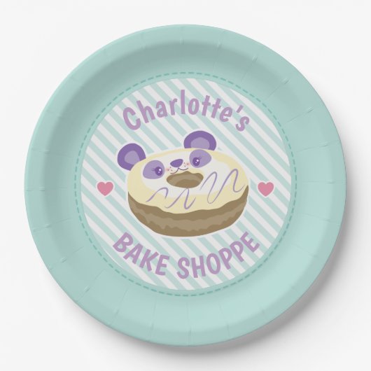Panda Donut Bake Shop Papieren Bordje (Voorkant)
