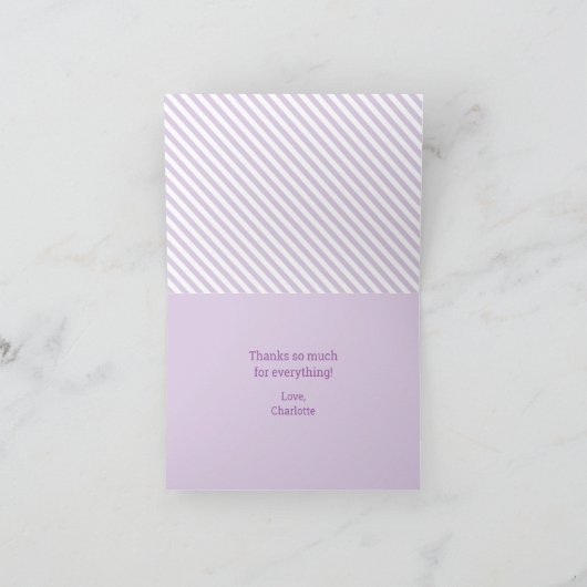 Panda Donut Bakkerij Paarse en Groen Bedankkaart (Binnen)