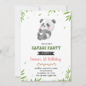 Panda douche verjaardagsfeestje uitnodiging (Voorkant)