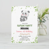 Panda douche verjaardagsfeestje uitnodiging (Staand voorkant)