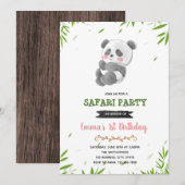 Panda douche verjaardagsfeestje uitnodiging (Voorkant / Achterkant)