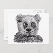 Panda Drawing Briefkaart (Voorkant / Achterkant)