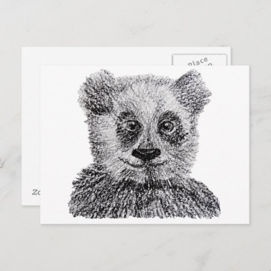 Panda Drawing Briefkaart (Voorkant / Achterkant)