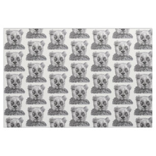 Panda Drawing Pima Katoen (54" breedte) Stof