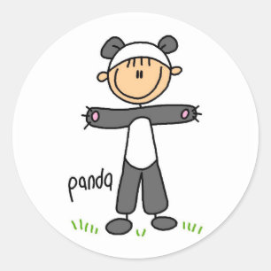 Panda Dress Up T-shirts en giften Ronde Sticker