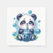 Panda Drink Blue Boba Bubble Tea Servet (Voorkant)