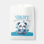 Panda Drink Blue Boba Bubble Tea Verjaardagsfeest Bedankzakje (Voorkant)