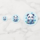 Panda Drink Blue Boba Bubble Tea Verjaardagsfeest Confetti (Voorkanten)