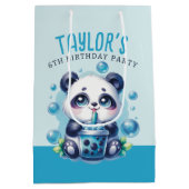 Panda Drink Blue Boba Bubble Tea Verjaardagsfeest Medium Cadeauzakje (Achterkant)