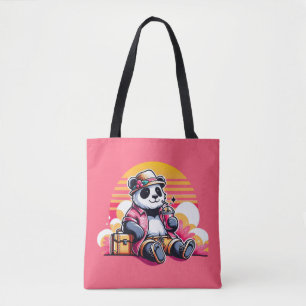 Panda Drink Juice Elegant Tote Bag