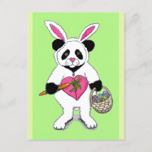 Panda Easter Bunny Drawing Briefkaart