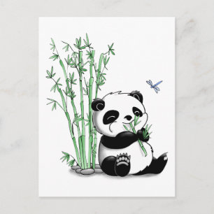 Panda Eating Bamboo Briefkaart