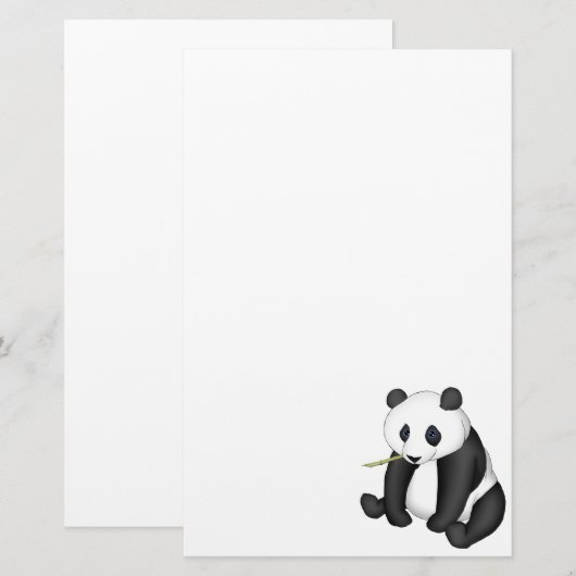 Panda Eating Bamboo Briefpapier (Voorkant / Achterkant)