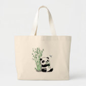 Panda Eating Bamboo Grote Tote Bag (Voorkant)