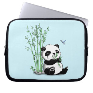 Panda Eating Bamboo Laptop Sleeve
