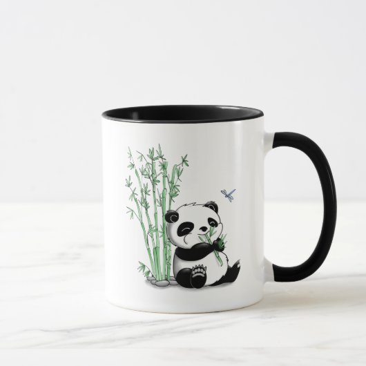 Panda Eating Bamboo Mok (Rechts)