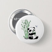 Panda Eating Bamboo Ronde Button 5,7 Cm (Voorkant /achterkant)